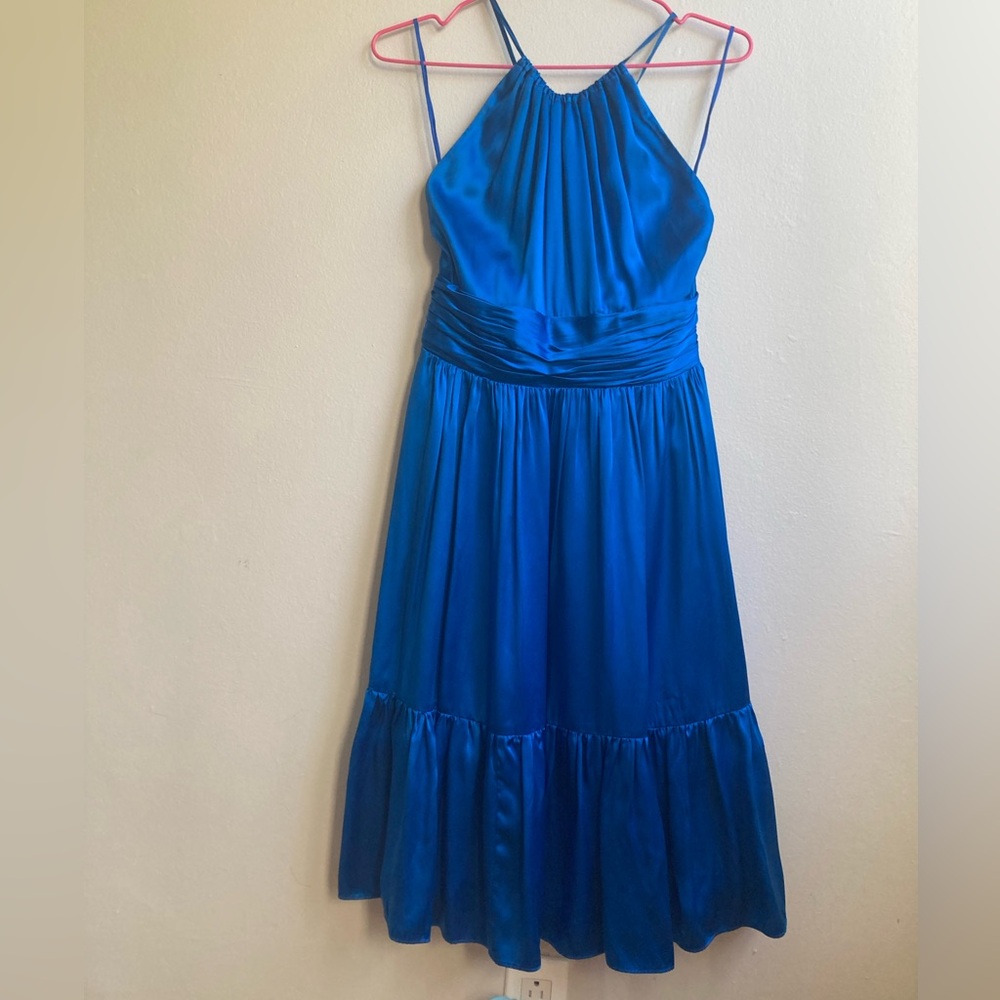 Blue 100% Silk Dress, Size 4, Nine West